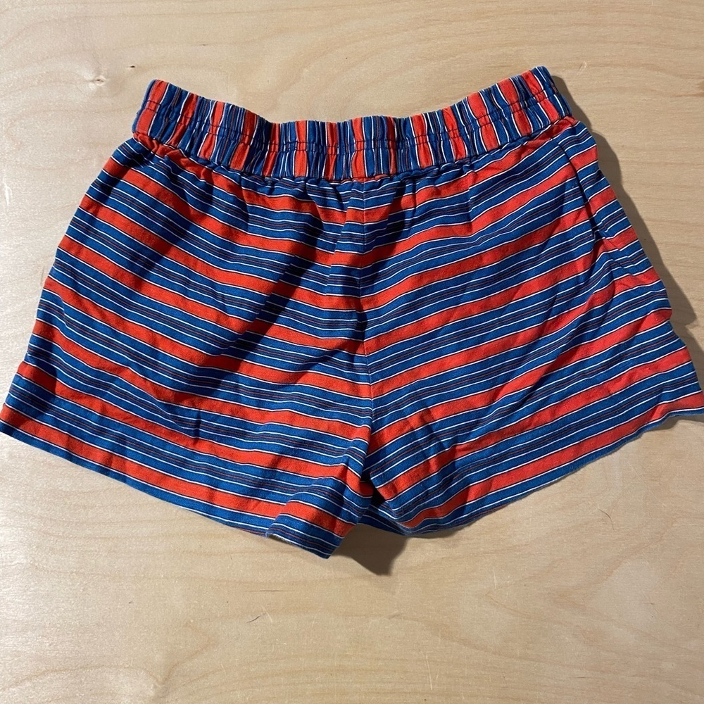 J. Crew Vibrant Red and Blue Striped Shorts 4 (HS) - Picture 7 of 8